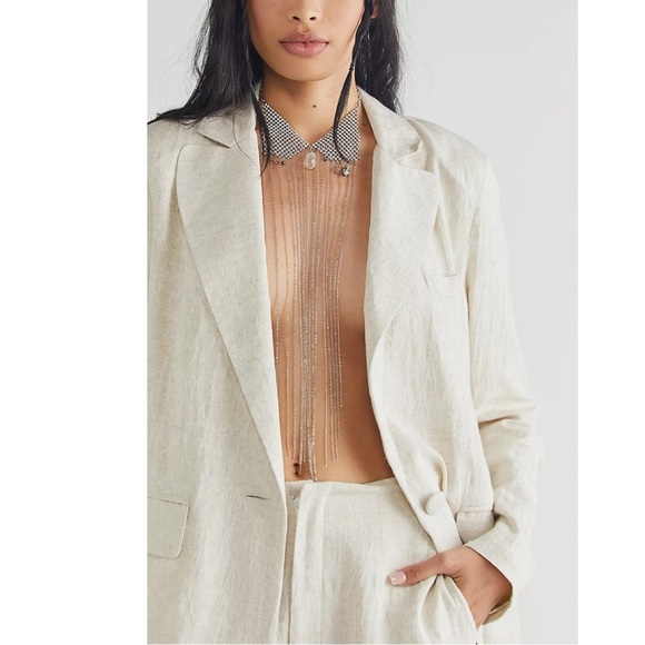 Free People Ariana Ost No Halo Body Chain NWT Necklace Fringe Bohemian Crystal - Picture 3 of 17
